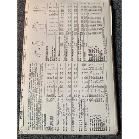 Simplicity Sleepwear Nightgown Sewing Pattern Sz 12 9783 - uncut - Picture 2 of 3